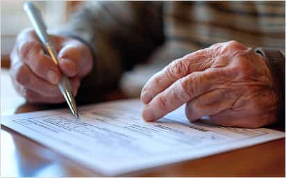 Person working on family or legacy planning documents